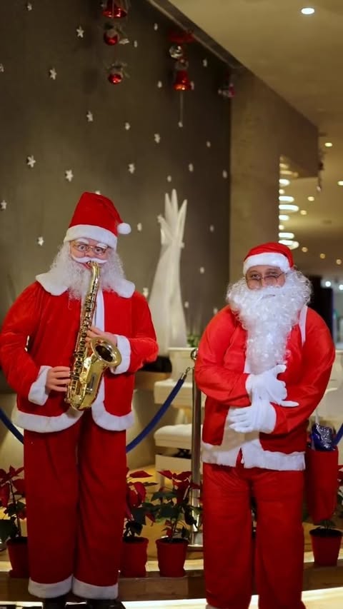 Instagram post by @thebheemiliresortbyaccorhotels for Novotel Mohammédia. Caption reads: We wish you a Merry Christmas 🎄 Surrounded by....