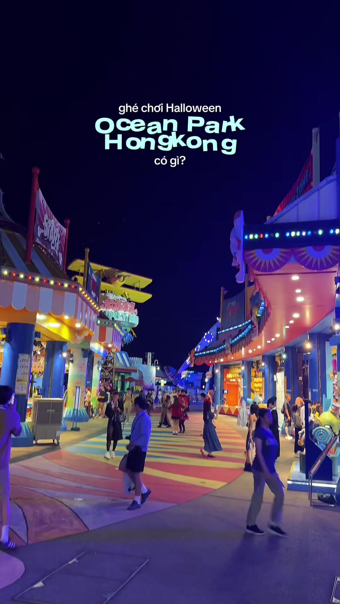 TikTok post by @lilthuuu for Discover Hong Kong. Caption reads: Slytherin ghé quậy OceanPark HongKong #OceanPark....