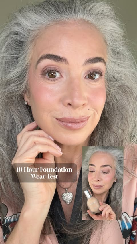 Instagram post by @silverliberation for Haus Labs. Caption reads: Haus Labs foundation wear test on my real mature....