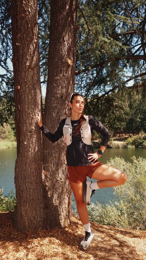 Instagram post by @carolynrhoover for Salomon. Caption reads: [...] my runs? 🏃🏻‍♀️💨🛘🌲 Taking the new....