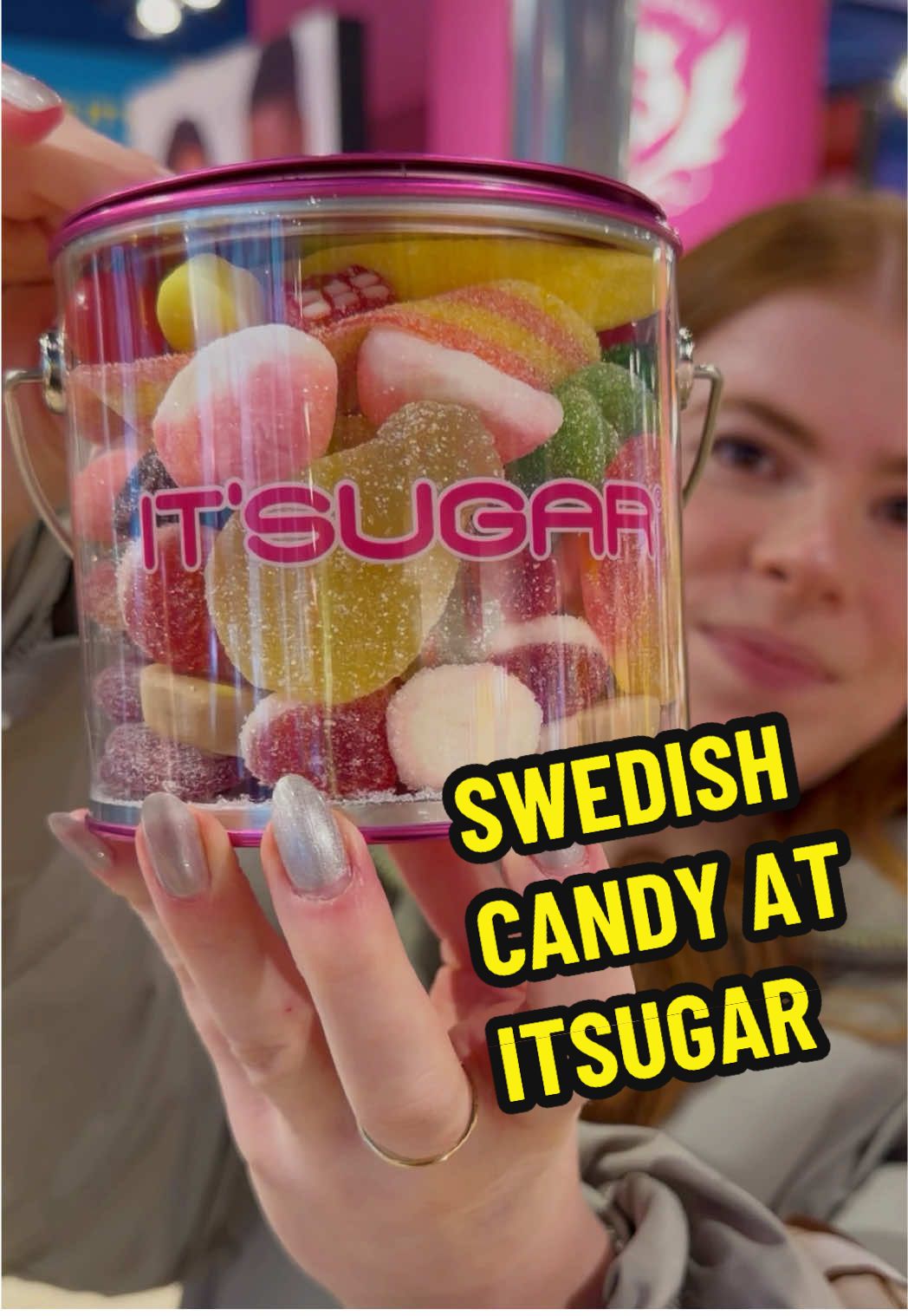 TikTok post by @cup.of.morning.swag for It'sugar. Caption reads: PSA you can get Swedish Candy in bulk at @IT’SUGAR....