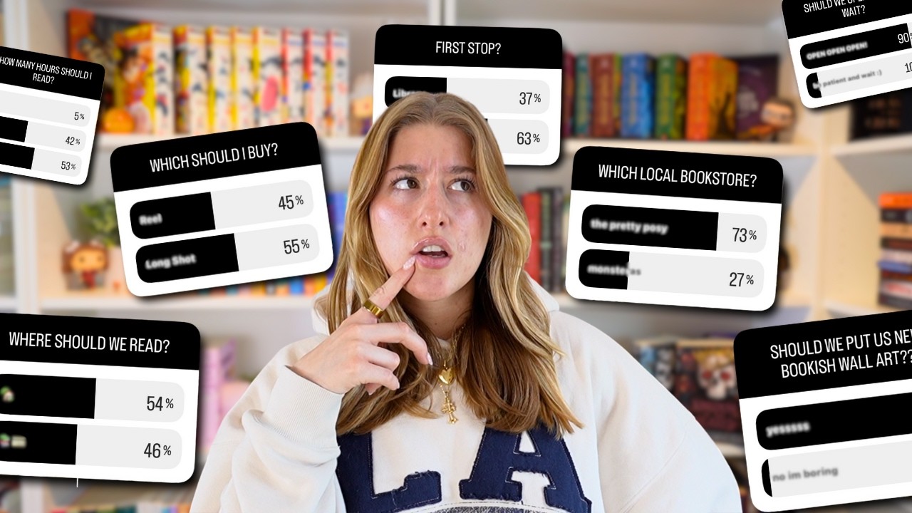 YouTube post by @tiffanieleighann for Opposite Wall. Caption reads: I let my followers CONTROL my bookish day....