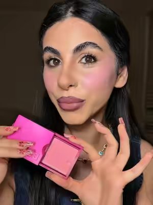 TikTok post by @tarajaff95 for BASMA Beauty. Caption reads: [...] one for the pink blush girls. @BASMA Beauty....