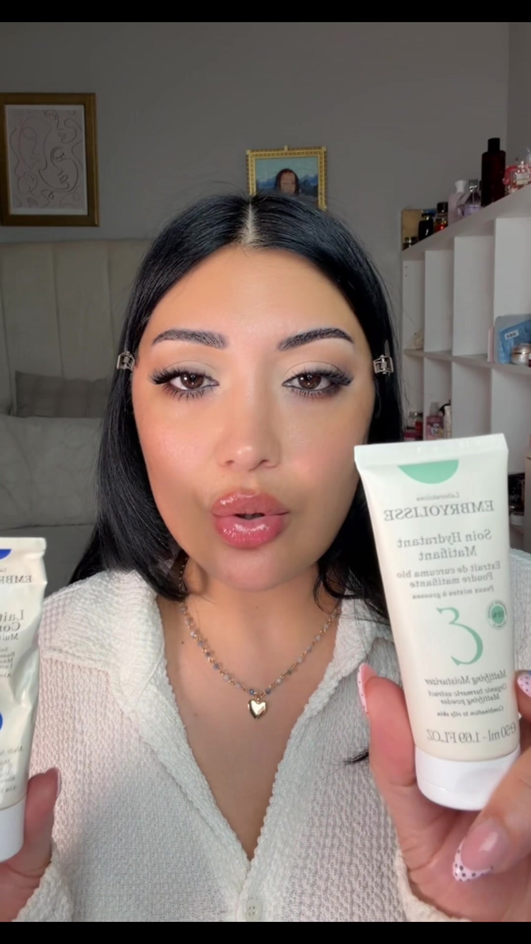 TikTok post by @zaman_iraq for Embryolisse USA. Caption reads: #fyp #explorepage✨ #makeup #embryolisse....