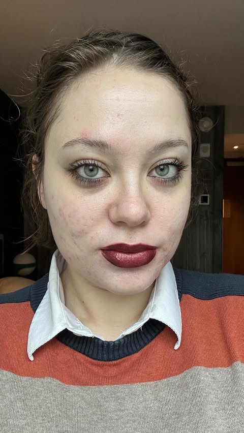 Instagram post by @thehersaway for Blend Bunny Cosmetics. Caption reads: [...] No Wine-ing Lip Liner @blendbunnycosmetics x....