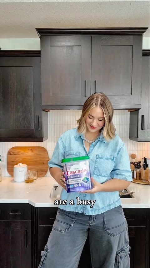 Instagram post by @kiteenmariee for Cascade. Caption reads: #CascadePartner Hot take: I never rinse my dishes....