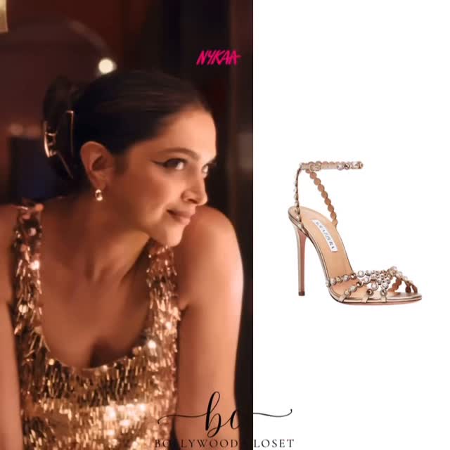 Instagram post by @bollywoodwomencloset for AQUAZZURA. Caption reads: Deepika Padukone for Nykaa advertisement. 

She’s....