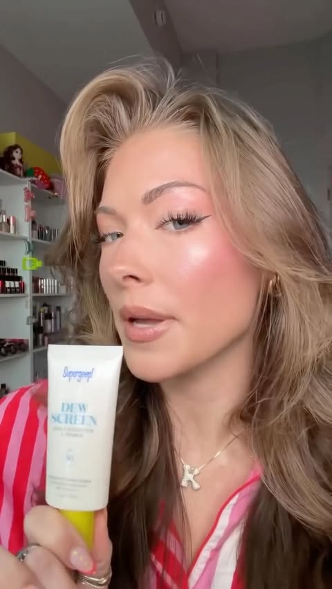 Instagram post by @kayla.ryan1 for Supergoop. Caption reads: [...] skin prep? yes please!!!! 💆🏼‍♀️✨💗 This....