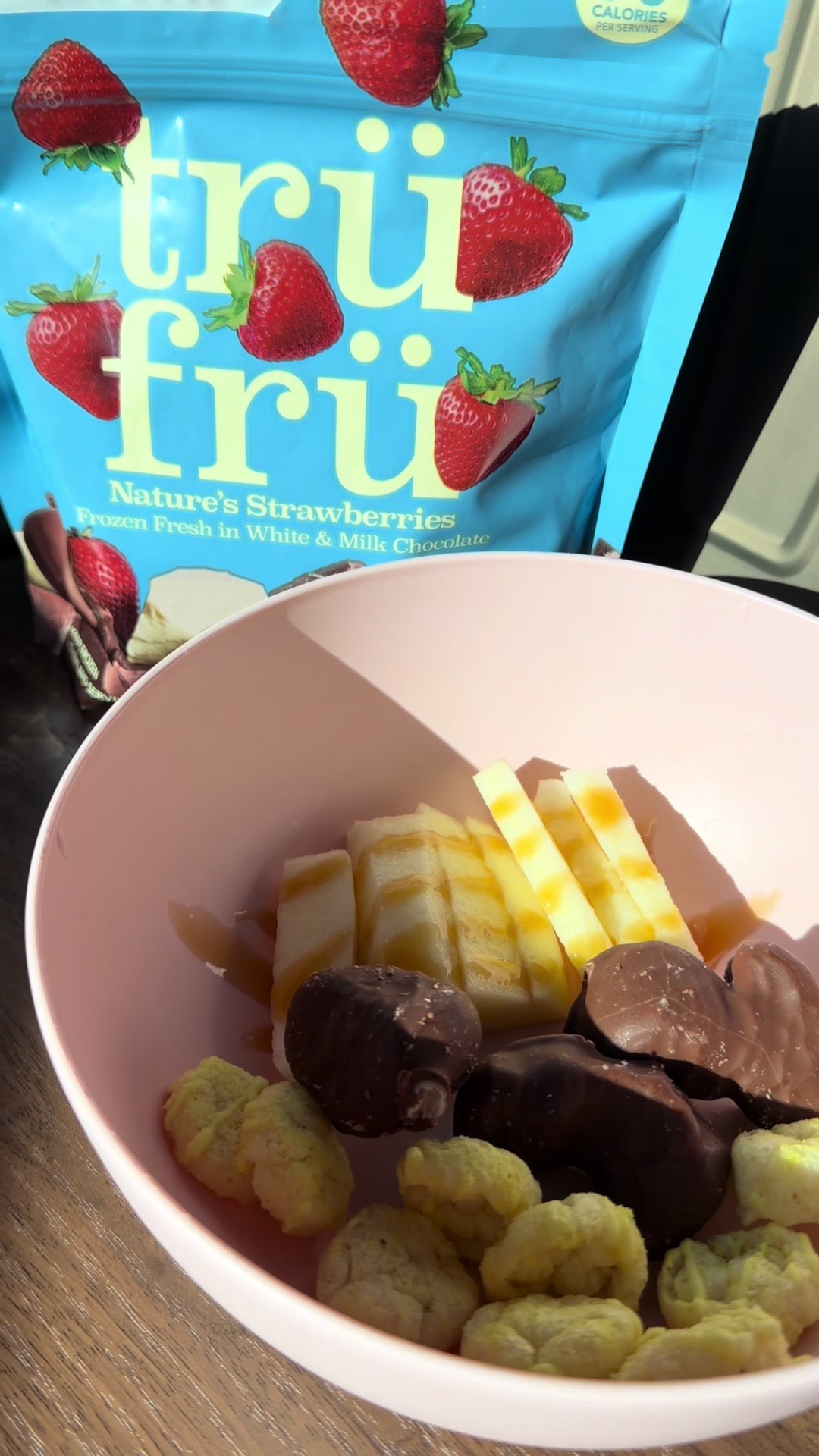 TikTok post by @n_marie92 for Tru Fru. Caption reads: [...] #snacktok #healthydessert #trufru.