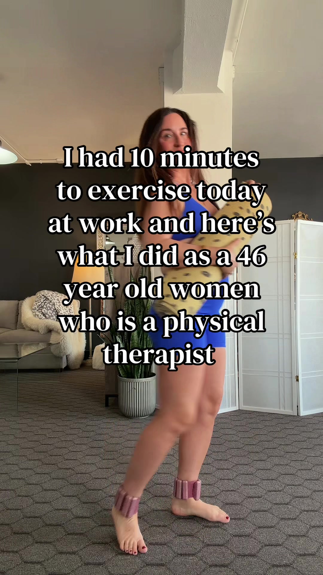 TikTok post by @drwendy_physicaltherapy for PAVOI Active. Caption reads: I had 10 minutes to exercise today at work and....