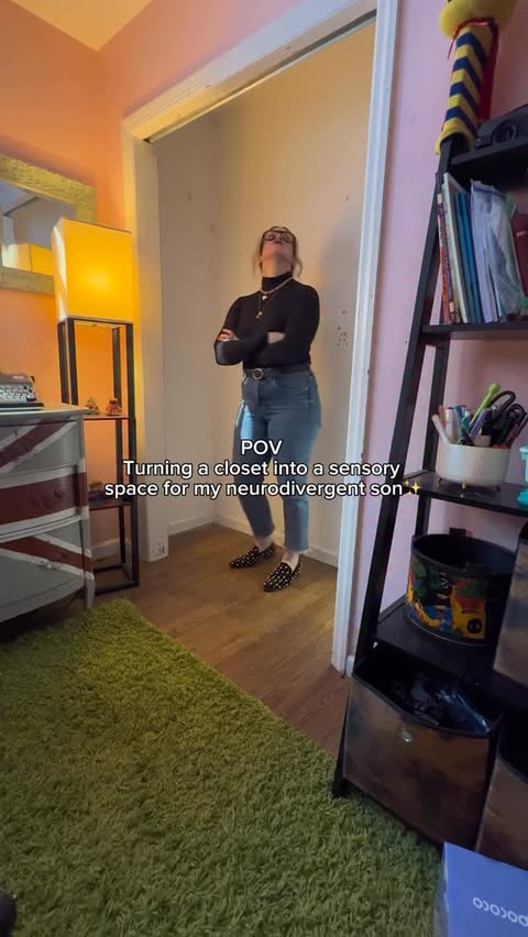 Instagram post by @thispinklifeilive for POCOCO. Caption reads: My autistic son used to crawl into our coat closet....