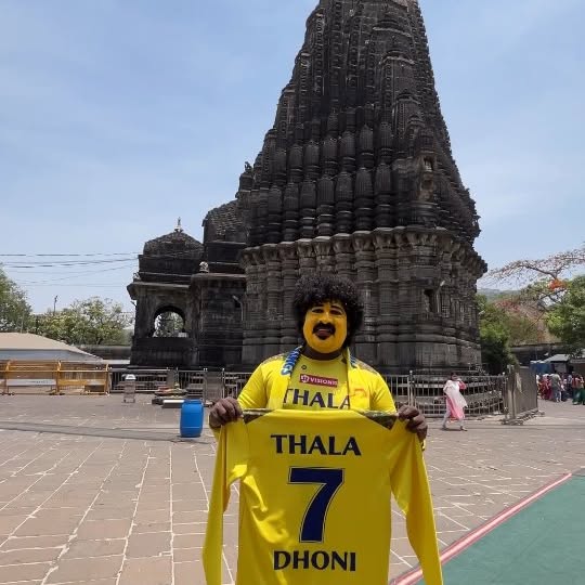 Instagram post by @cricsuperfan for Vision11. Caption reads: Day 7 at Shree Trimbakeshwar Jyotirlinga 🕉️ 
The....