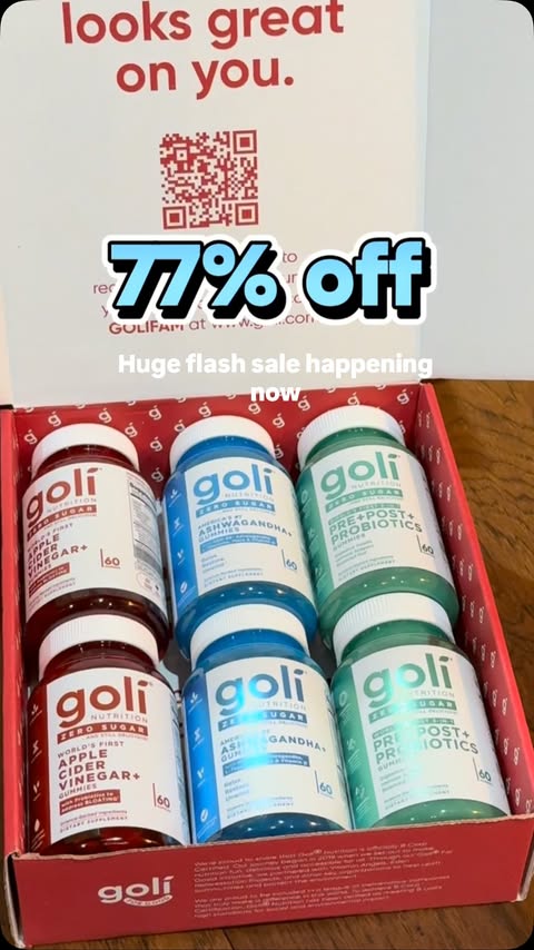 Instagram post by @themomglamlife1 for Goli Nutrition. Caption reads: Flash sale!.