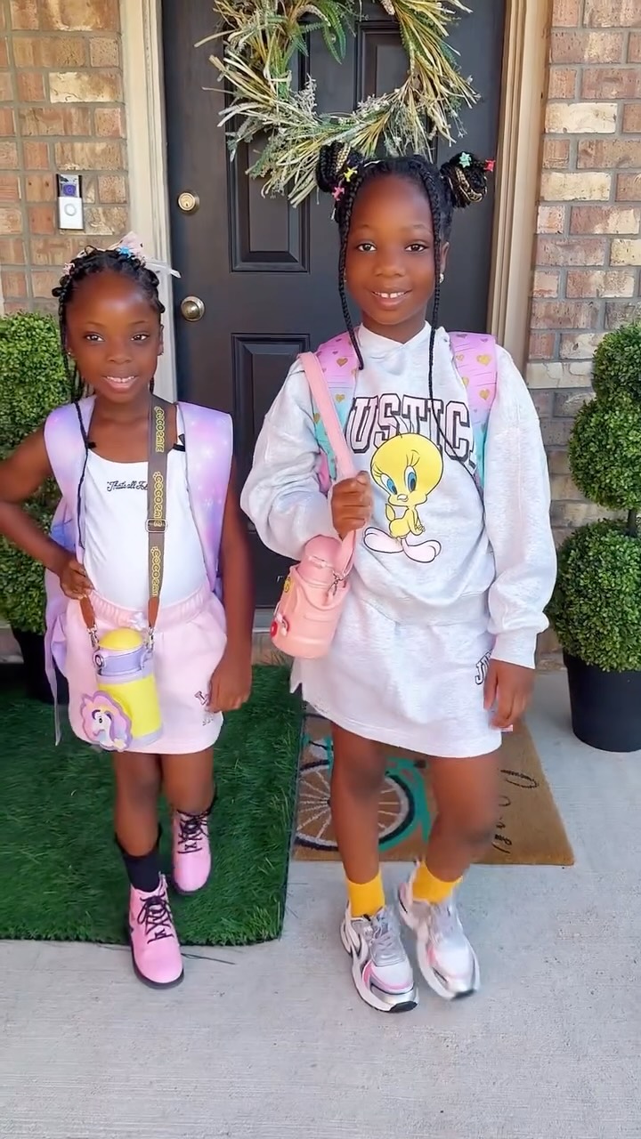 Instagram post by @cutebabiesviral for Justice. Caption reads: [...] and style - a perfect blend in @justice....