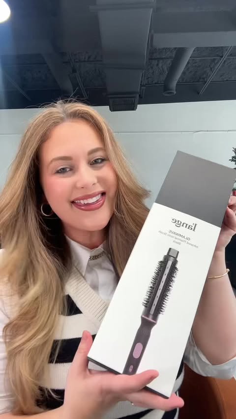 Instagram post by @the_hairstylist_lady for L'ange Hair. Caption reads: The Glam Wave by L’ange is one of my favorite....