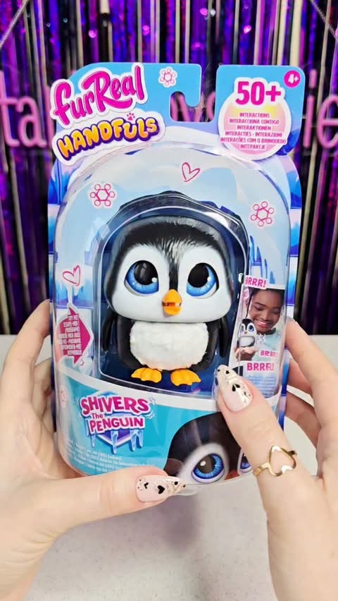 Instagram post by @tanjastoysreview for Just Play. Caption reads: [...] Handfuls Shivers the Penguin from Just Play....