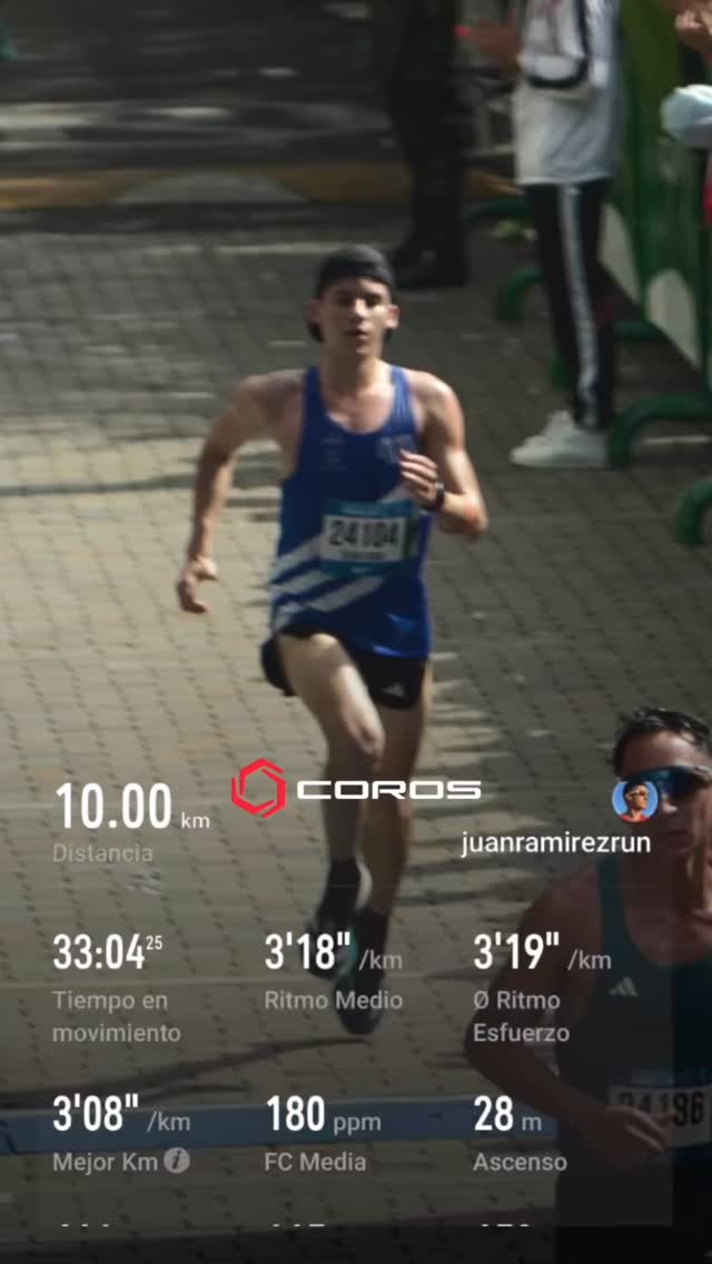 Instagram post by @juanramirezrun for COROS. Caption reads: Los números de Juan Pa 🏃🏻‍♂️🔥.