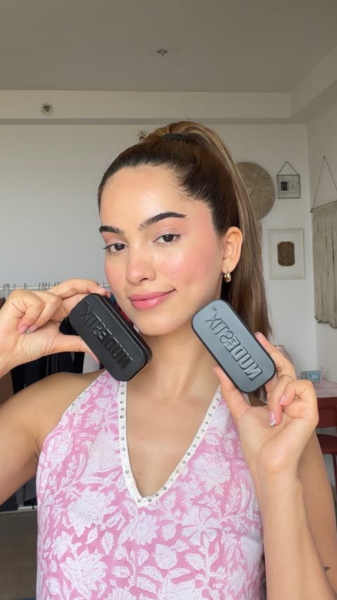 Instagram post by @nishajoshii for NUDESTIX. Caption reads: [...] makeup look now 🎀✨ Using my favs from....