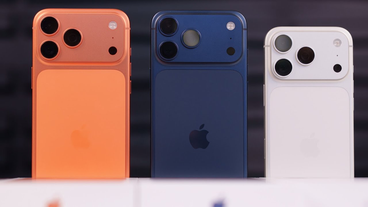 YouTube post by @BrandonButch for CASEKOO. Caption reads: iPhone 17 Pro & Pro Max: All Colors Compared!.
