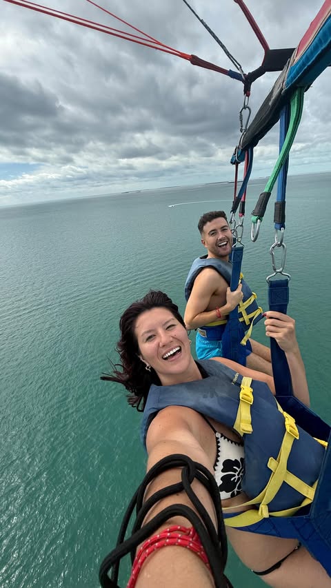 Instagram post by @yongchinbreslin for Virgin Voyages. Caption reads: Ad A day in the life with @virginvoyages —sun,....