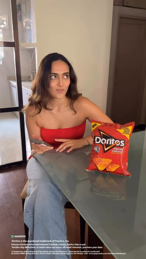 Instagram post by @_aishwaryadesai for Doritos. Caption reads: All it takes is one pack of Doritos to turn no....