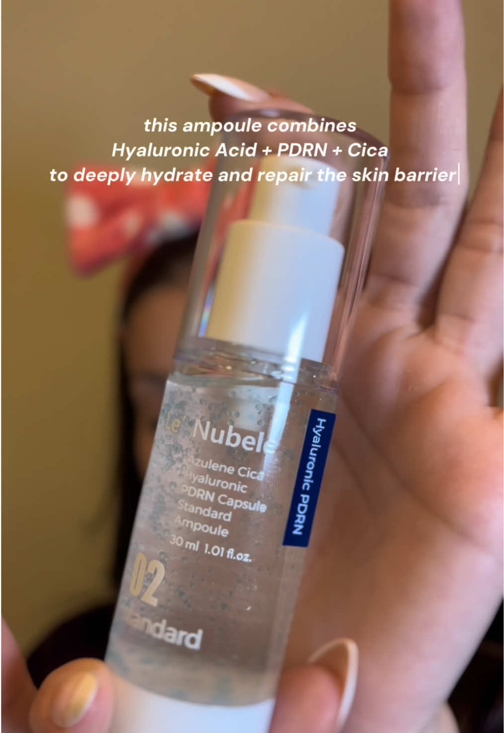 TikTok post by @elisabettaapellegrino for Lenubele. Caption reads: Glass skin loading… ✨💧 @Le Nubele US....