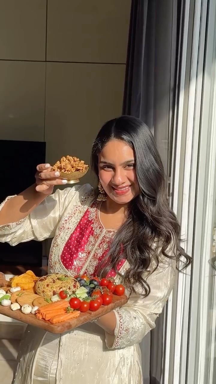 Instagram post by @theclassyfoodophile for California Walnuts. Caption reads: A festive bite that’s rich, creamy, and....