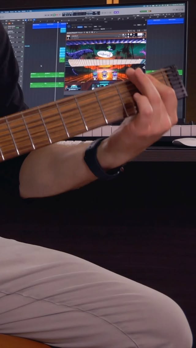 Instagram post by @nickbroomhallmusic for Submission Audio. Caption reads: DjinnBass 2 by @submissionaudio made me write the....