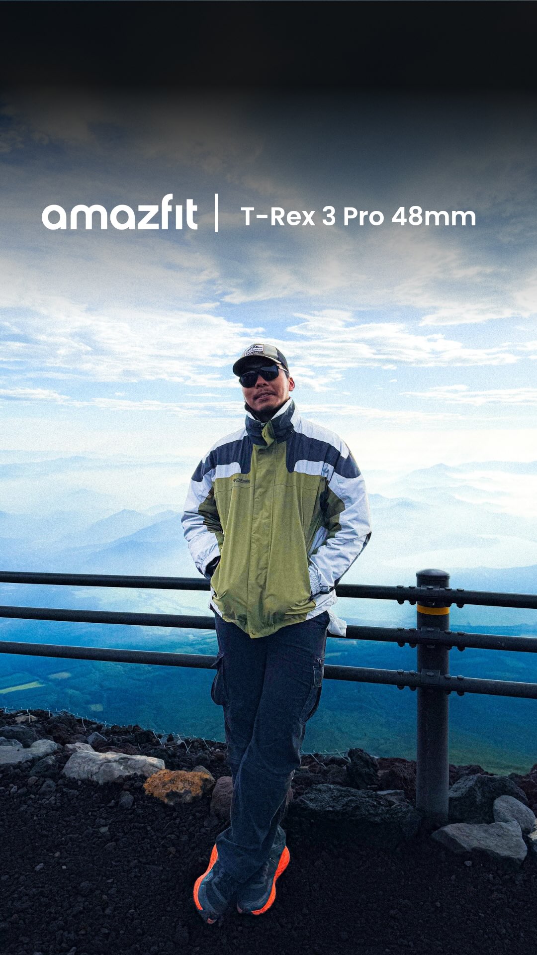 Instagram post by @as.adventurex for Amazfit. Caption reads: [...] lock… terus dapat route yang tepat....