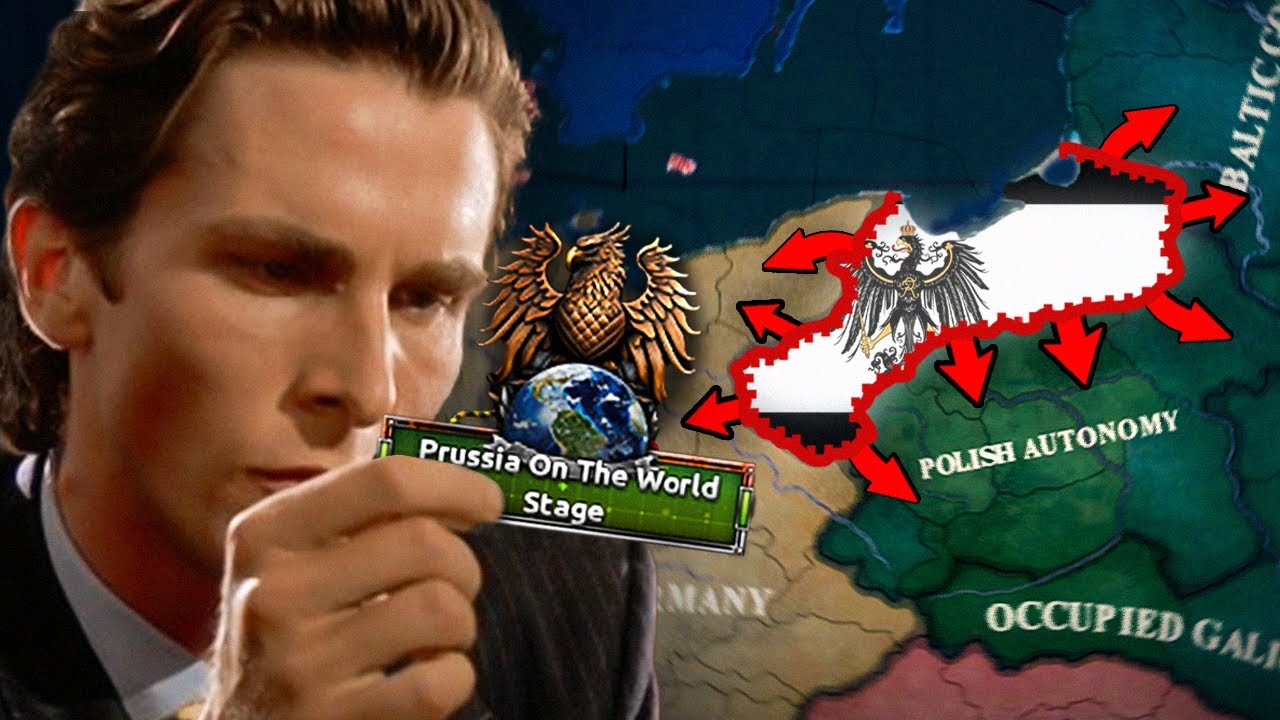 YouTube post by @guyfromcollege for Ekster. Caption reads: Ruining the world as Prussia in HOI4 instead of....