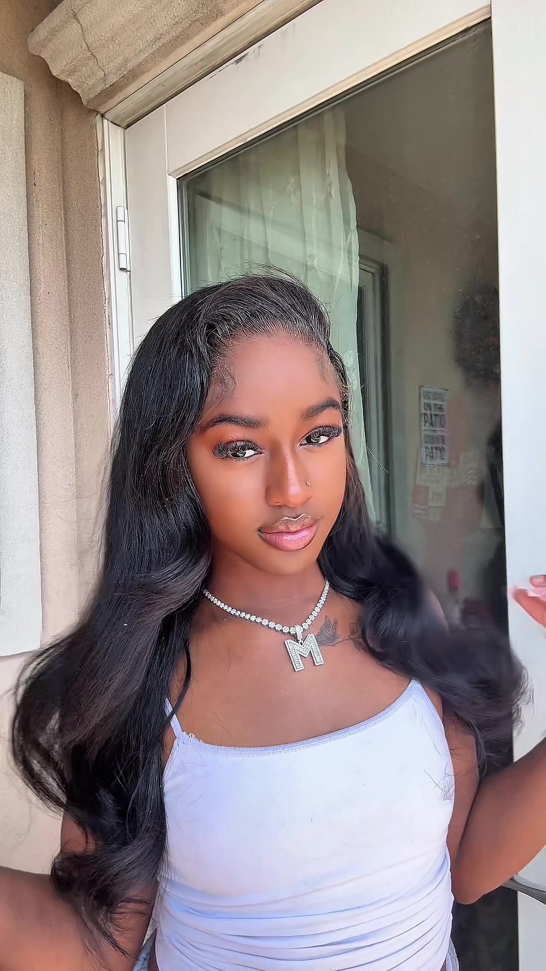 TikTok post by an influencer for Wavytalk Wigs. Caption reads: [...] hairstyle 😍😍🎀. @Wavytalk Wigs - - - - - -....