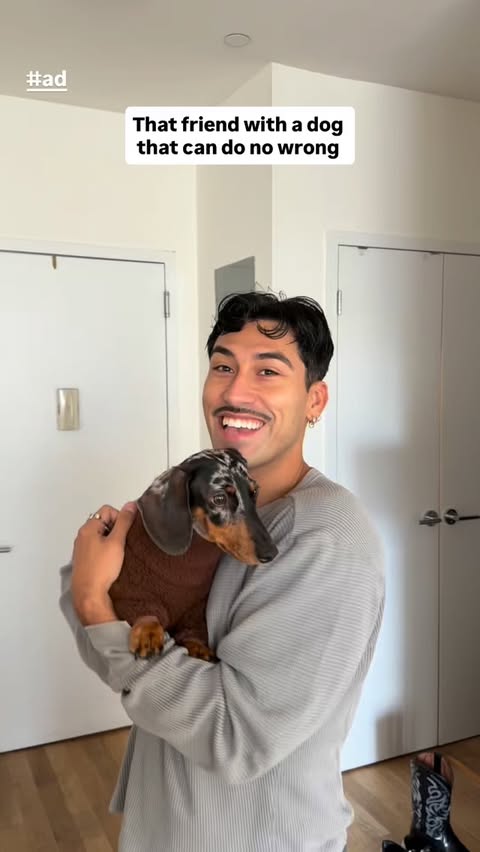 Instagram post by @ricotaquito for BISSELL. Caption reads: No he’s my perfect angel #ad....