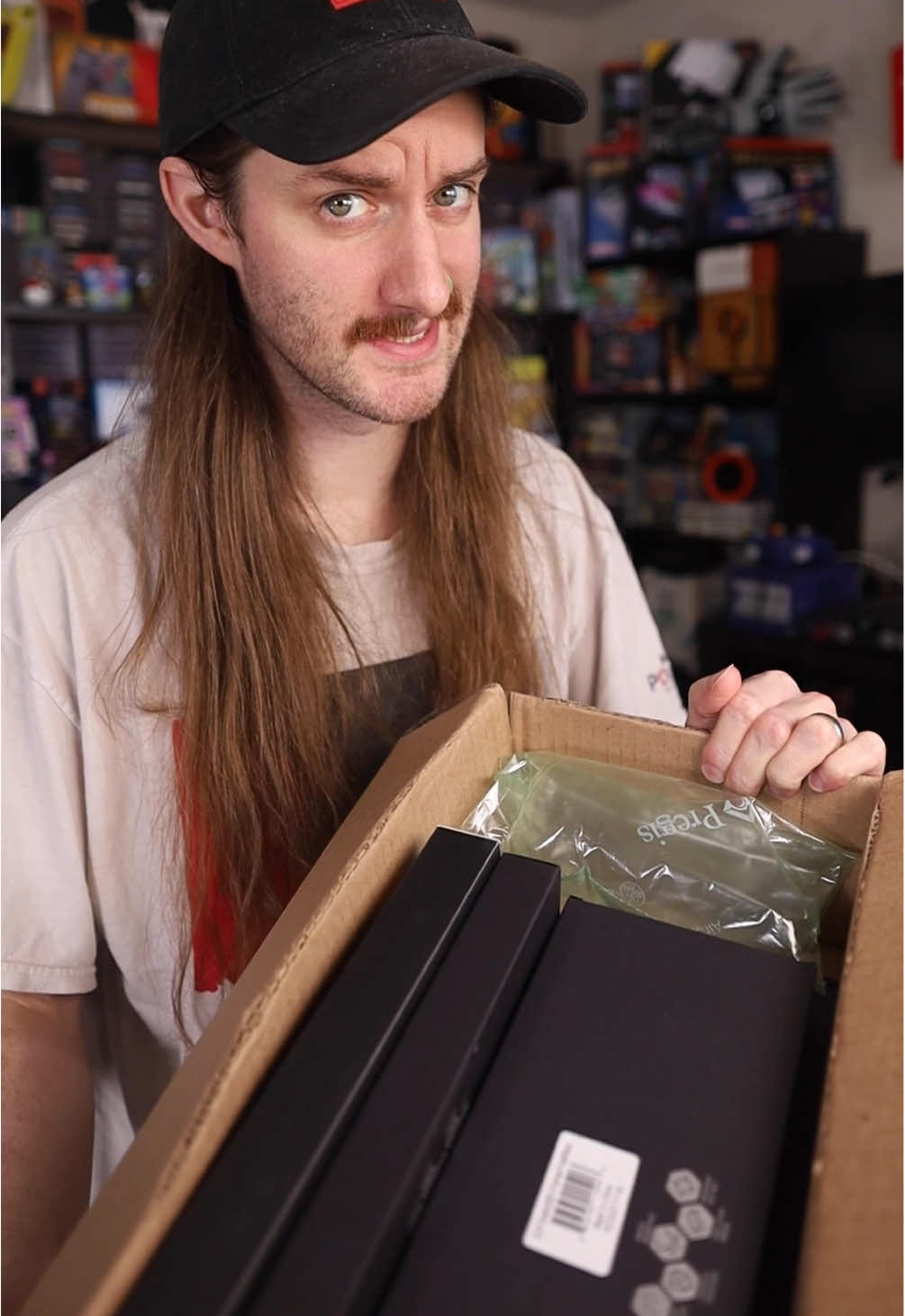 TikTok post by @retrovideogamepickups for Supcase. Caption reads: Supcase Package Unboxing from @Supcase US [...].