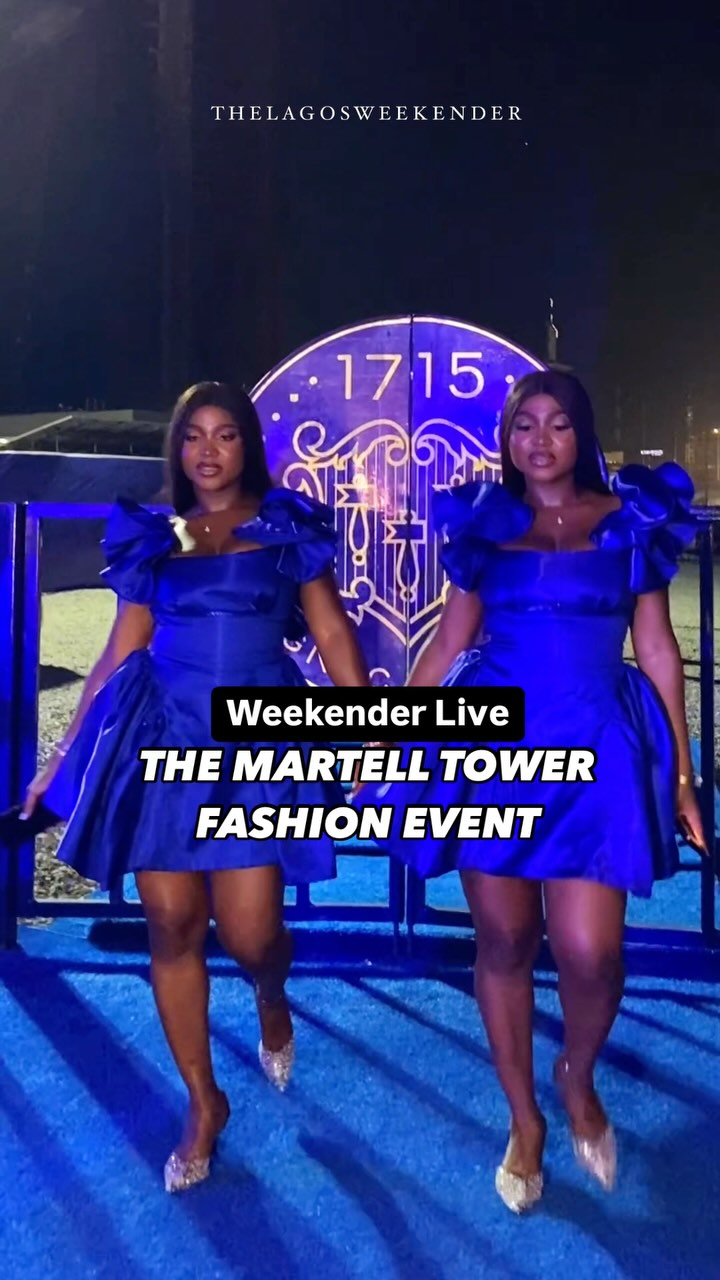Instagram post by @thelagosweekender for Martell. Caption reads: WEEKENDER LIVE: THE MARTELL TOWER FASHION....