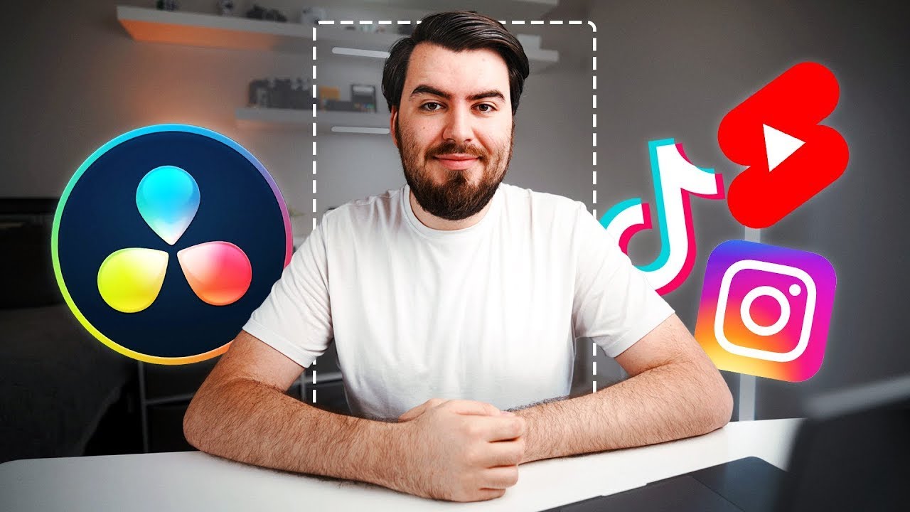 YouTube post by @ThinkMediaTV for vidIQ. Caption reads: How to Edit Shorts & Reels in DaVinci Resolve....