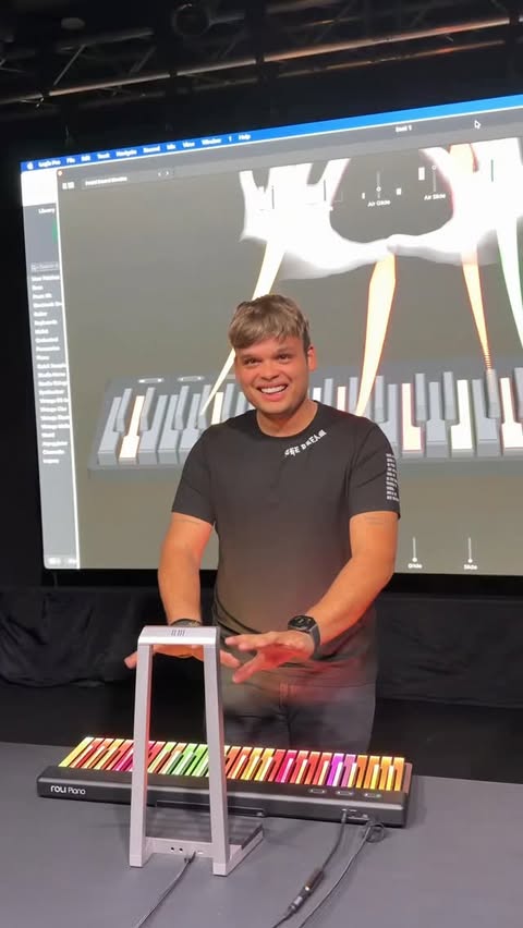 Instagram post by @jesusmolinamusic for Roli. Caption reads: Wow! So happy with my new Airwave & ROLI piano. I....