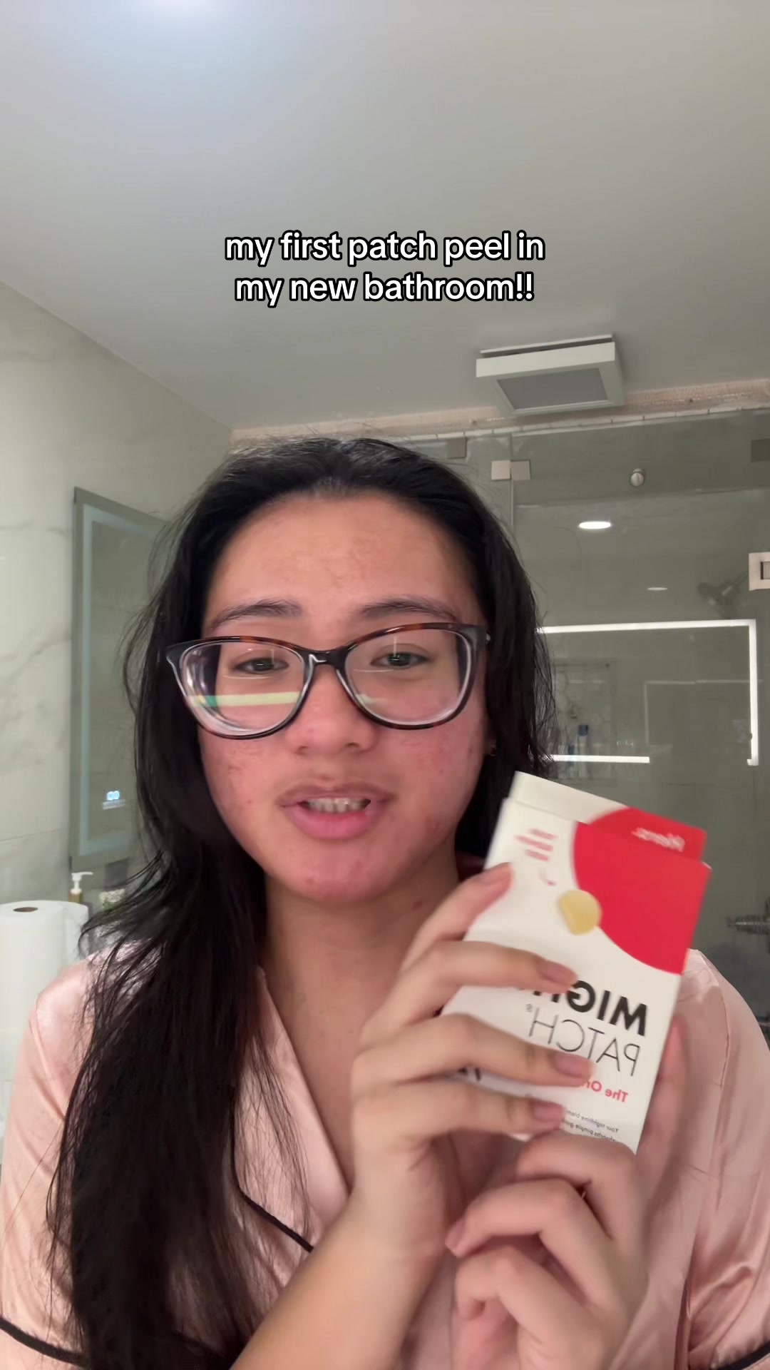 TikTok post by @jennileeashlee for Hero Cosmetics. Caption reads: had to make the first patch peel in my bathroom a....