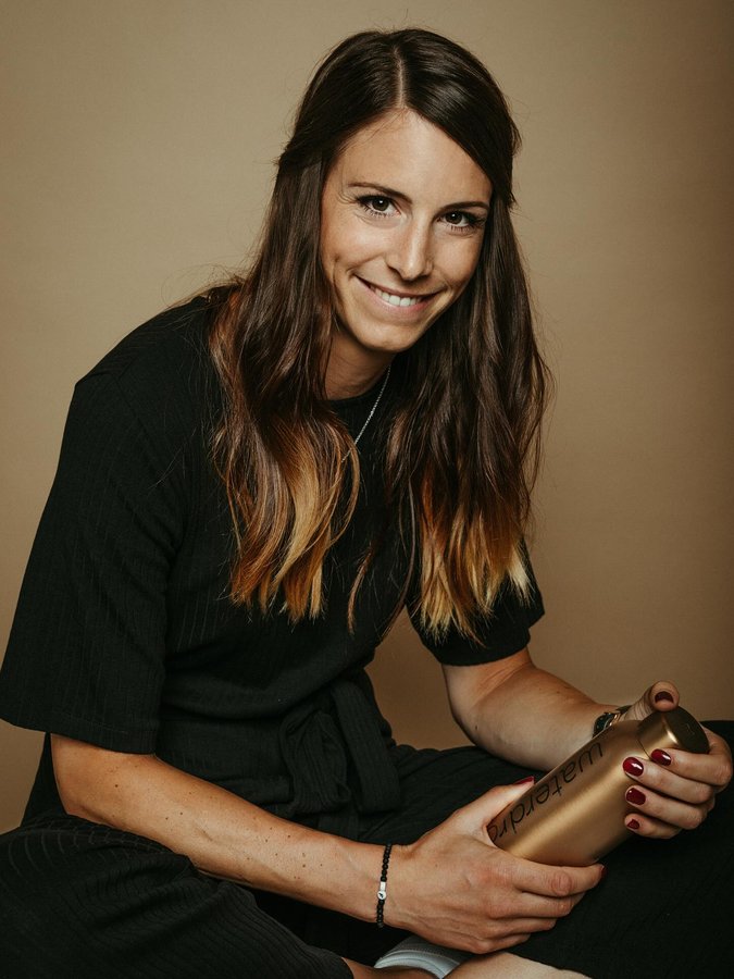 Instagram post by @mirjampuchner for Waterdrop. Caption reads: Time to recharge 🤎
•
•
•
#myway #recharge....