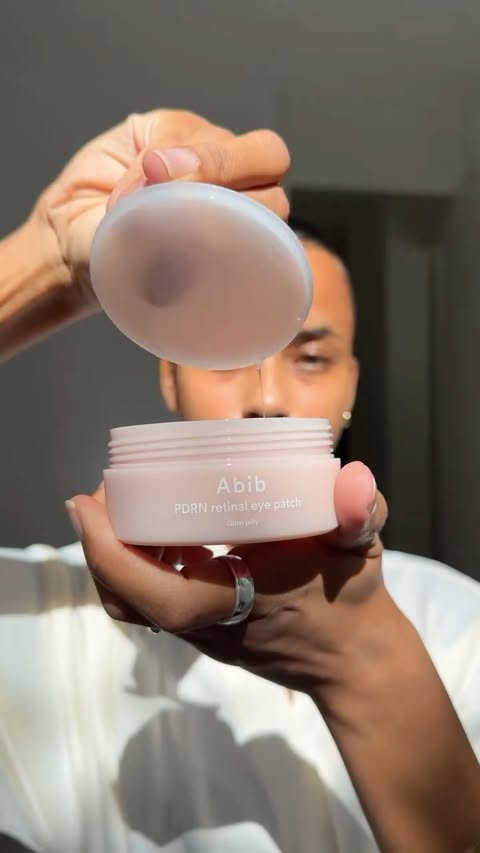 Instagram post by an influencer for Abib Cosmetics. Caption reads: Ready for a radiant makeup base ✨ Eye patches that....