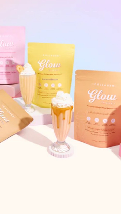 Instagram post by @awhinaroseashby for The Collagen. Caption reads: @thecollagen.co 28 Day #shakeandglowchallenge has....