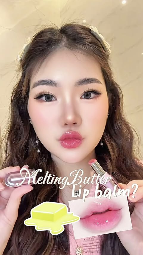 Instagram post by @jesslynkatherine for Barenbliss. Caption reads: Butter on my lips 🧈💋 #butterlipstick #barenbliss....