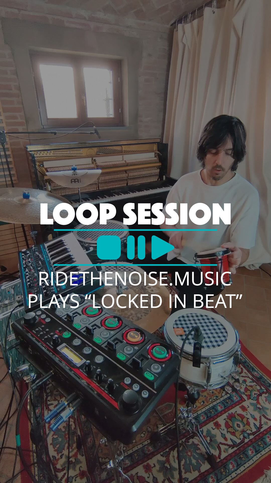 Instagram post by @ridethenoise.music for Thomann. Caption reads: Dan (@ridethenoise.music) performs his original....