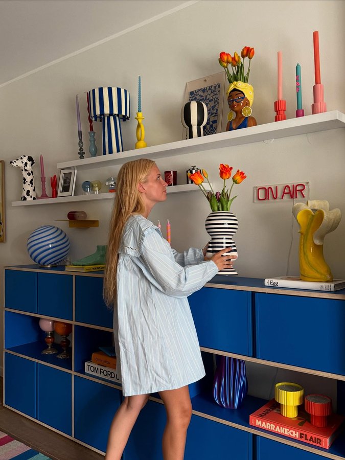 Instagram post by @cazevedor for Tylko. Caption reads: color update: blue is officially in, with a little....