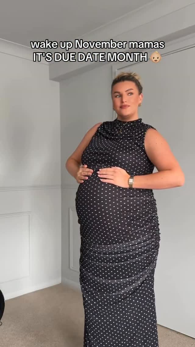 Instagram post by @georgie.diggins for Boohoo. Caption reads: November mummas, it’s our month 👶🏼💫 @boohoo....