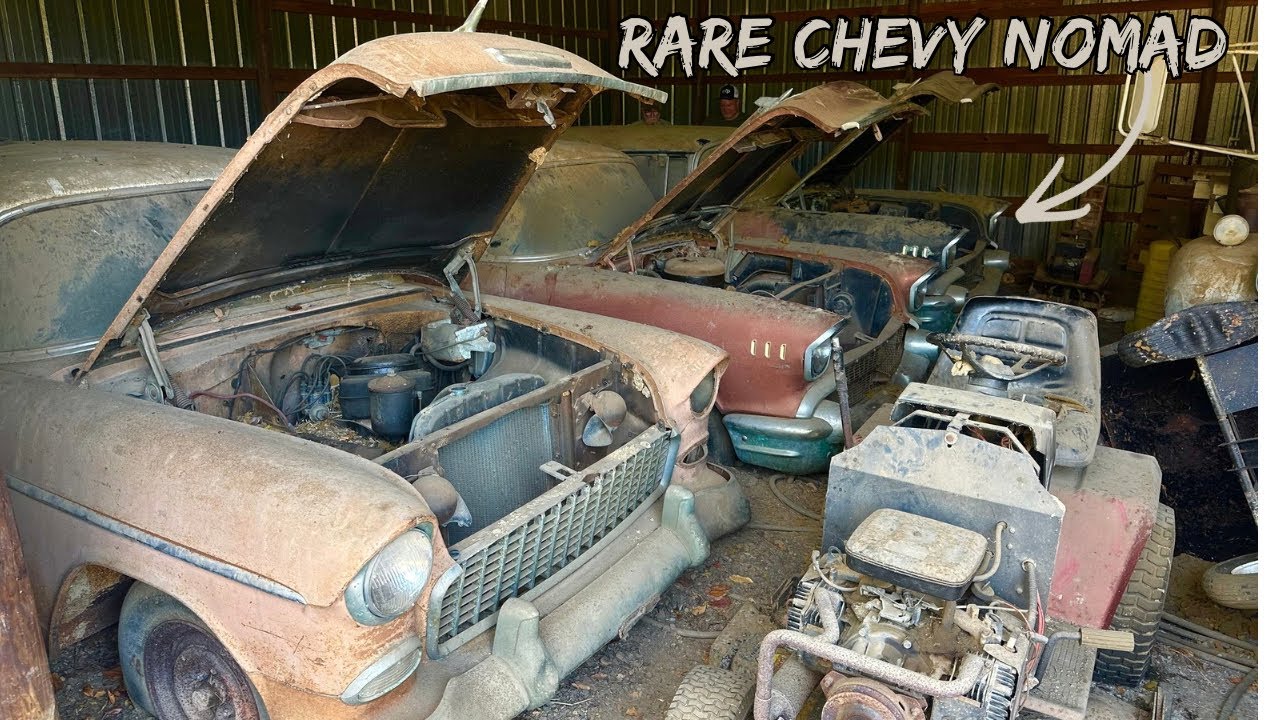 YouTube post by @theetravisb for Incogni. Caption reads: HUGE CLOSED dealership AUCTION had a BARN FULL of....