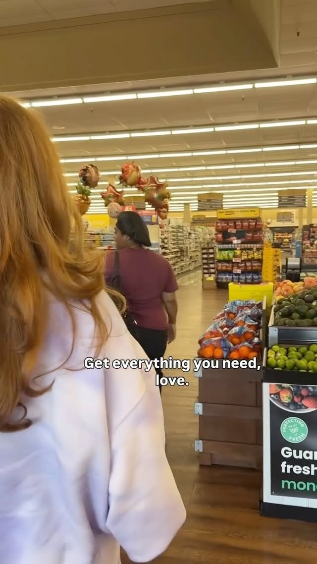 Instagram post by @tracie_and_cheryl for Albertsons. Caption reads: Two expecting moms. One full grocery cart. Paid in....