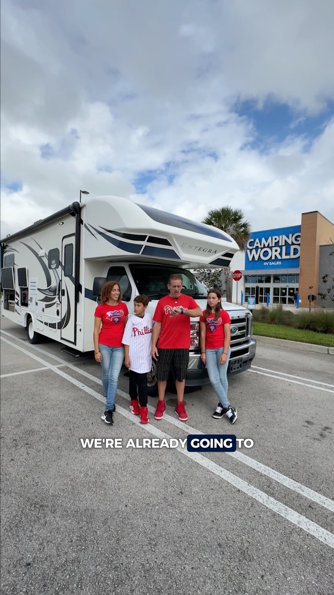 Instagram post by @marcuslemonis for Camping World. Caption reads: took the high road. now he’s hittin the open road....