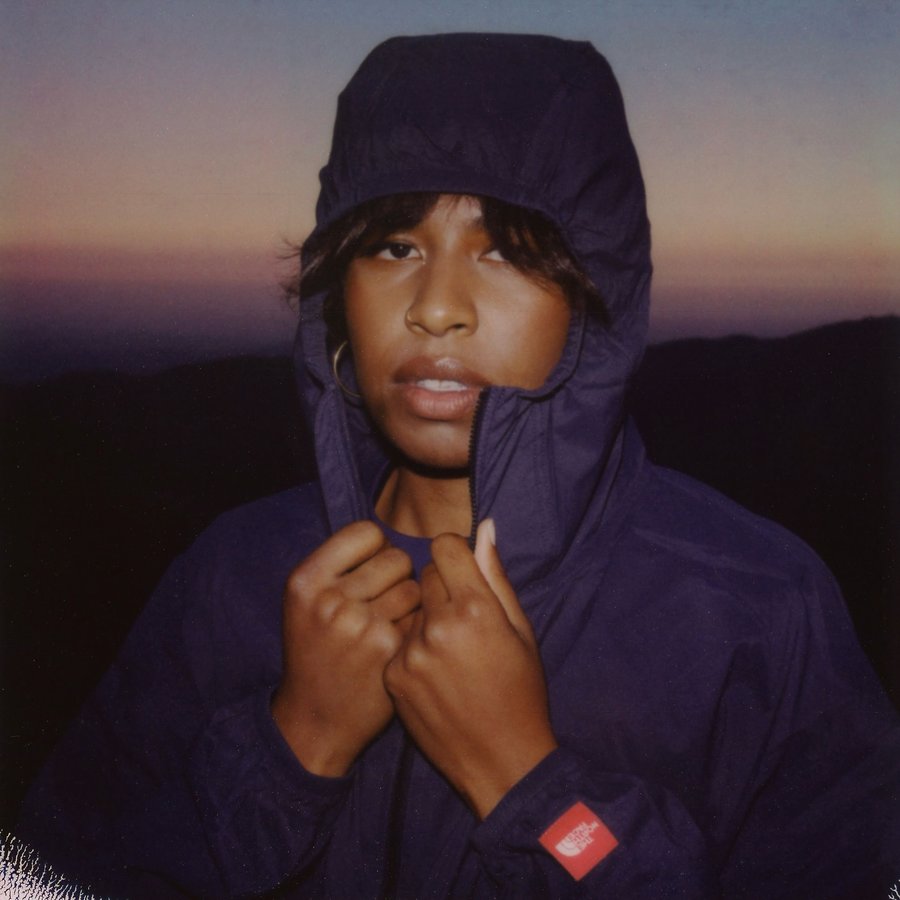 Instagram post by @cloudgem for The North Face France. Caption reads: Years poured into refining her craft, Orion Sun....