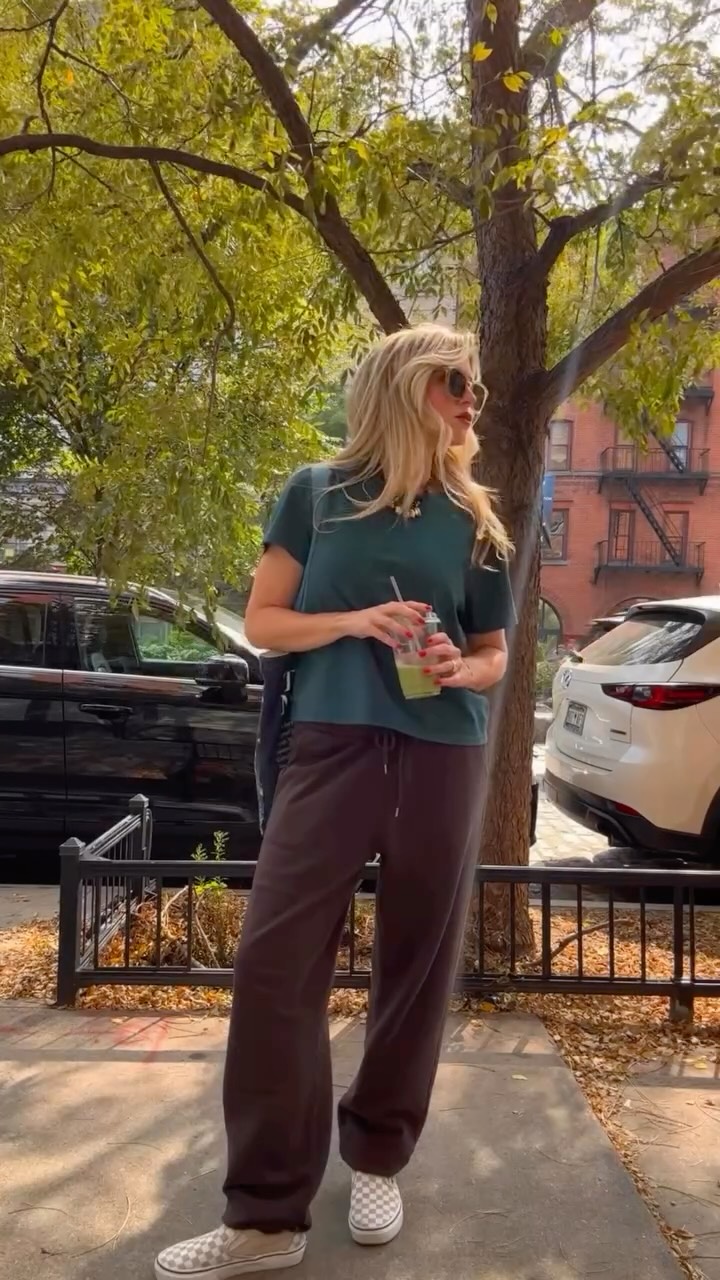 Instagram post by @therealagbarlow for Colorful Standard. Caption reads: a very NYC downtown pick-me-up with....