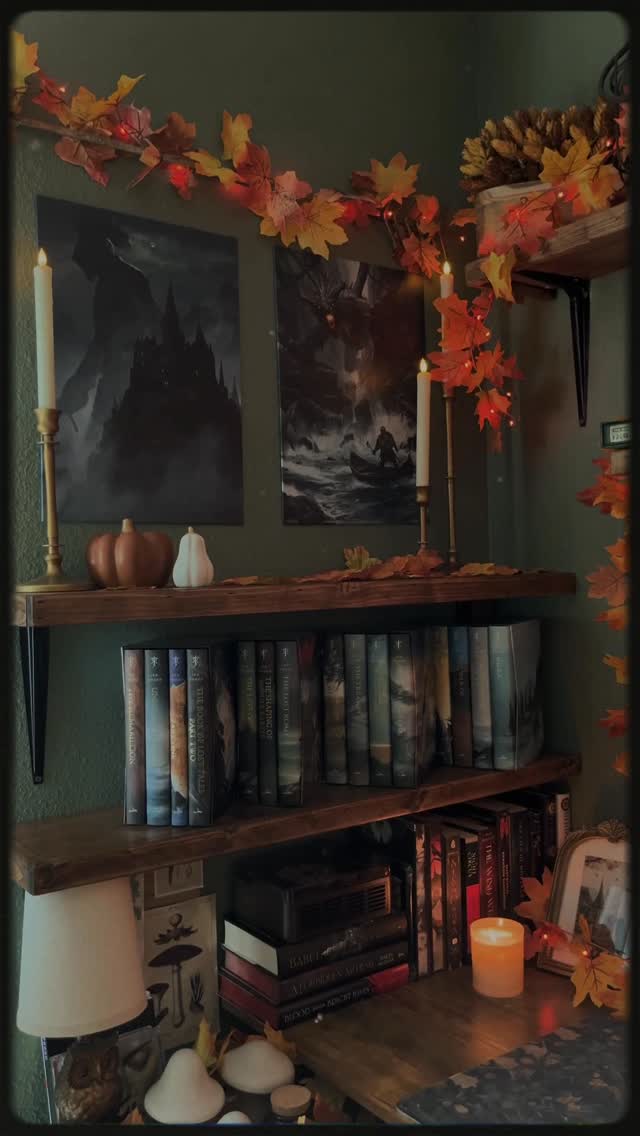 Instagram post by @the.cozy.magnolia for Displate. Caption reads: Cozy spooky upgrade? Say no more! 🎃🍂

I’m so....